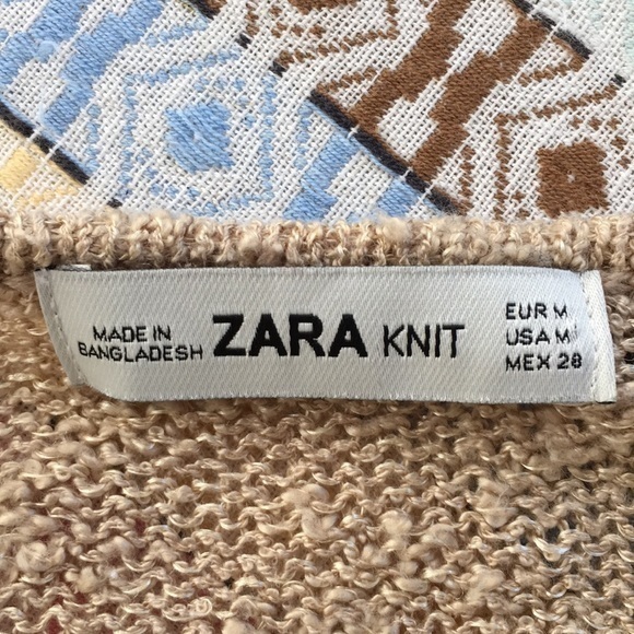 Zara Knit tan V neck sweater - Picture 6 of 9